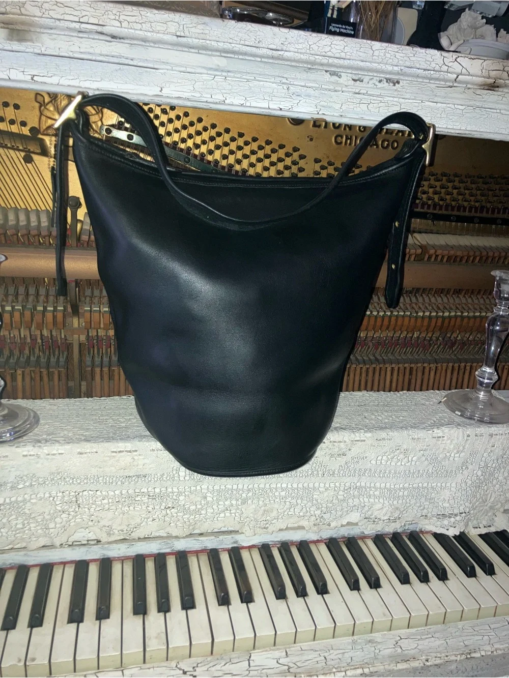 Black Coach 9085 XL Duffle shoulder Bag